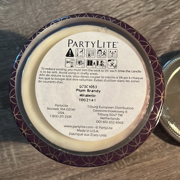 Partylite Plum Brandy 3-wick Candle - Picture 3 of 3